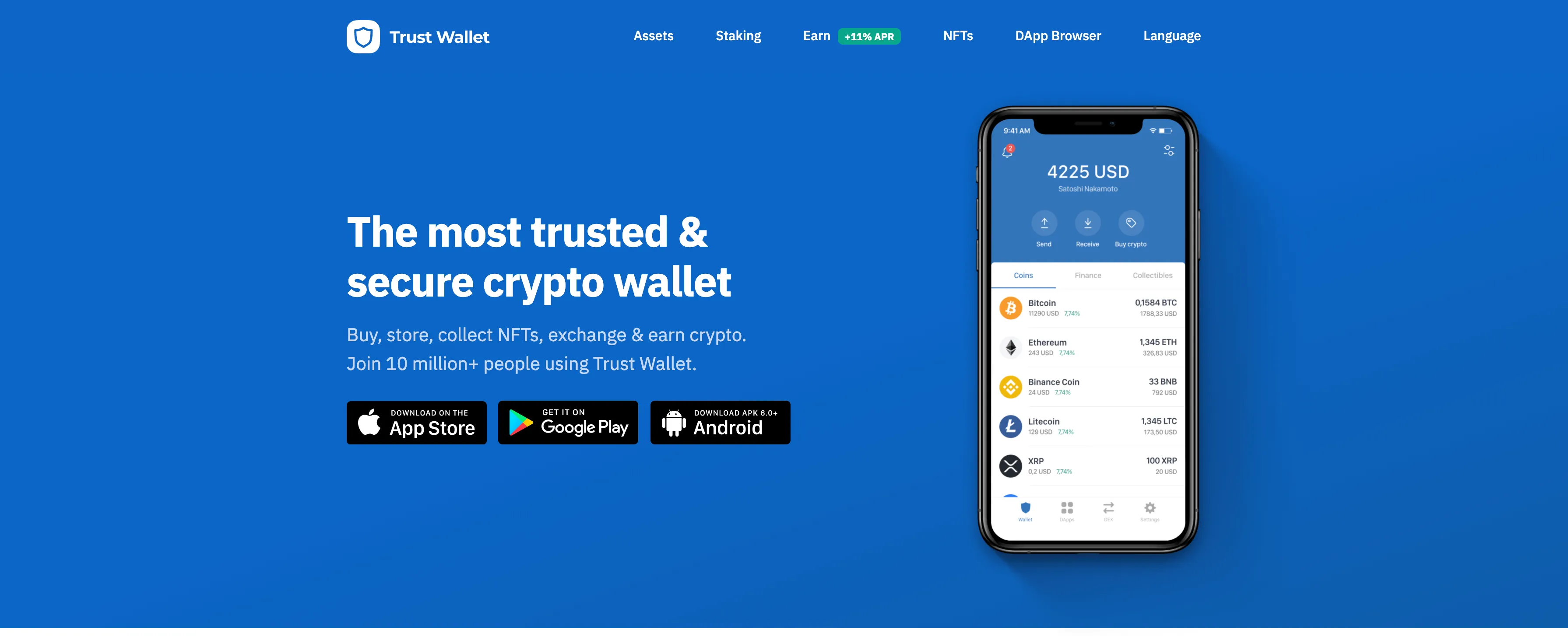 Trust Wallet Website screenshot